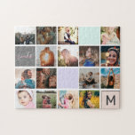 Modern monogram för familjen 16 fotosoringsnät pussel<br><div class="desc">Modern monogram för familjen 16 stödraster för fotokollage.</div>