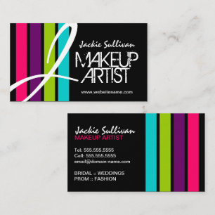 Modern Monogram för färgMakeupkonstnär Visitkort