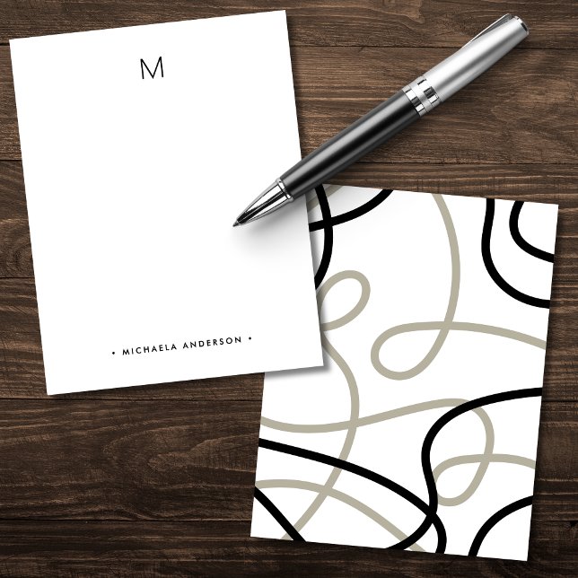 Modern monogram för fetstil och Namn-Abstrakt Anteckningskort (Skapare uppladdad)