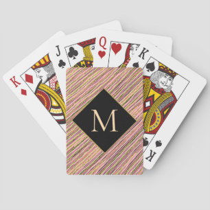 Modern Monogram för guld i Glitter Casinokort