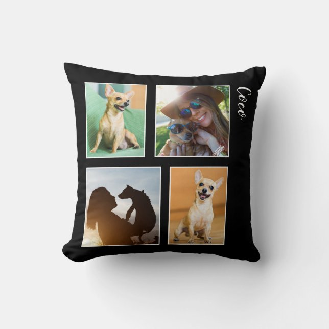 Modern Monogram | för hund älskarefotoCollage Kudde (Framsida)