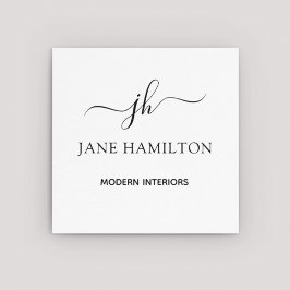Modern monogram för inredning fyrkantigt visitkort