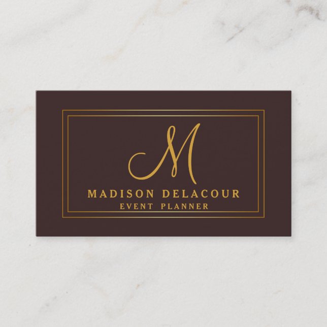 Modern Monogram för professionellens Elegant Visitkort (Framsida)