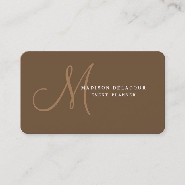 Modern Monogram för professionellens Elegant Visitkort (Framsida)