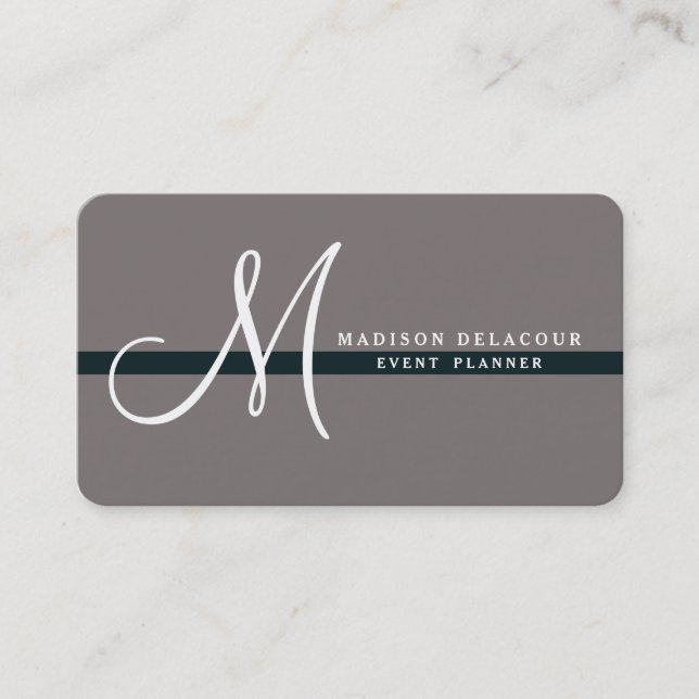 Modern Monogram för professionellens Elegant Visitkort (Framsida)