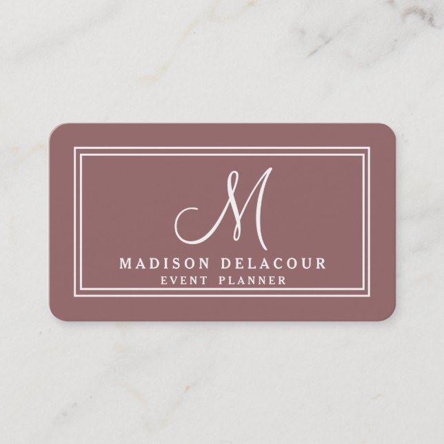 Modern Monogram för professionellens Elegant Visitkort (Framsida)