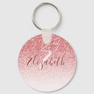 Modern monogram för ro Glitter Nyckelring