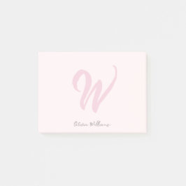 Modern monogram för Rosa Post-it Block