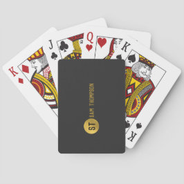Modern Monogram för svart och Guld Elegant Casinokort