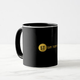 Modern Monogram för svart och Guld Elegant Mugg