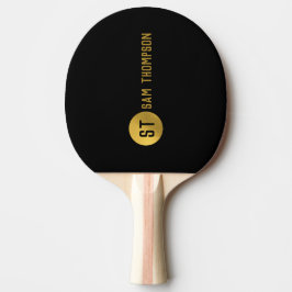 Modern Monogram för svart och Guld Elegant Pingisracket