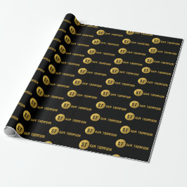 Modern Monogram för svart och Guld Elegant Presentpapper