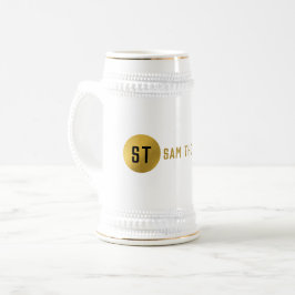 Modern Monogram för svart och Guld Elegant Sejdel
