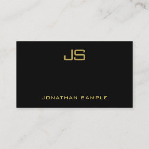 Modern Monogram för svart och Guld-Professionell Visitkort