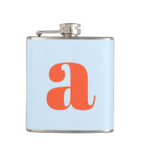 Modern Monogram Första Bokstav Blå Orange Bröllop