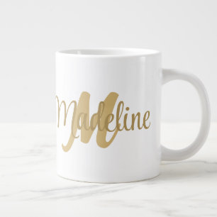 Modern Monogram, första Brev och Namn, Jumbo Mugg