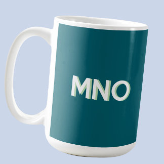 Modern monogram första Grönt för skuggskalor Kaffemugg