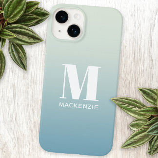 Modern monogram första Namn Teal Aqua-gradient