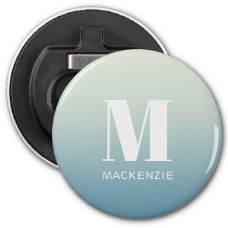 Modern monogram första Namn Teal Aqua-gradient Flasköppnare