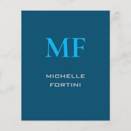 Modern monogram - första Plain Himmel & Ocean Blue Flygblad