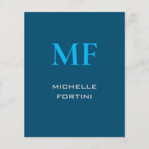 Modern monogram - första Plain Himmel & Ocean Blue Flygblad