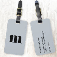 Modern monogram första pulverblått