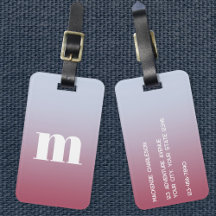 Modern monogram - första Rosa - blå gradient