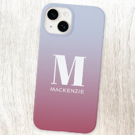 Modern monogram - första Rosa i Namn - blå gradien