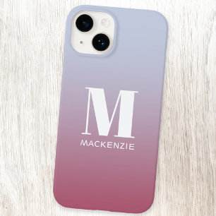 Modern monogram - första Rosa i Namn - blå gradien