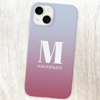 Modern monogram - första Rosa i Namn - blå gradien