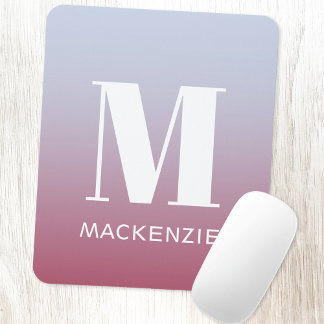 Modern monogram - första Rosa i Namn - blå gradien Musmatta