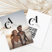 Modern, Monogram, Foto, QR-kod