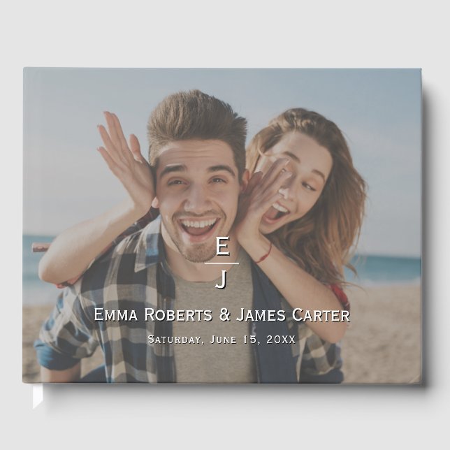 Modern monogram fotogäst Bok (Framsida)