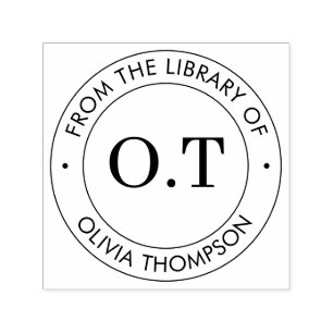 Modern monogram från Bibliotek Självfärgande Stämpel