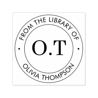 Modern monogram från Bibliotek Självfärgande Stämpel