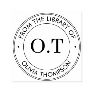 Modern monogram från Bibliotek Självfärgande Stämpel