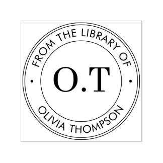 Modern monogram från Bibliotek Självfärgande Stämpel