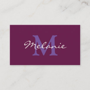 Modern Monogram Fuchsia Rosa och Lilac Lila Visitkort