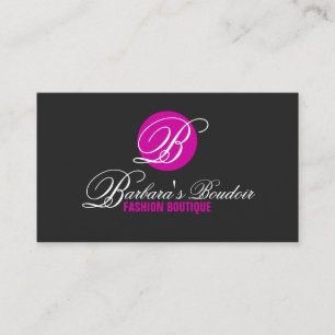 Modern Monogram Fuchsia Visitkort