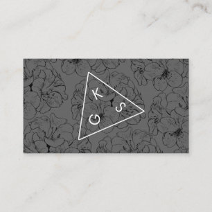 Modern monogram Geometric-Blommönster Visitkort