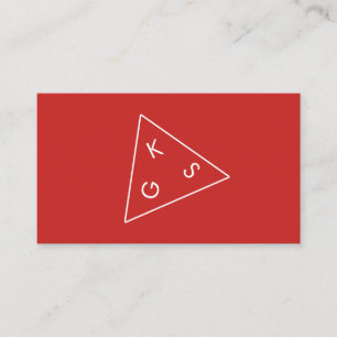 Modern monogram Geometric (röd) Visitkort