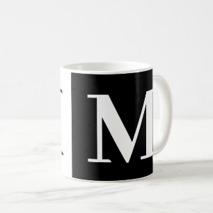 Modern Monogram Gift Black White Coffee Mugg
