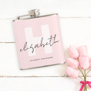 Modern Monogram Girly-skript Rosa - initialt Fickplunta