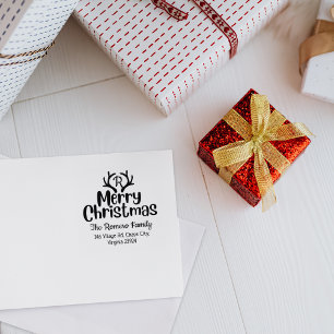 Modern Monogram God jul-familj Stämpel