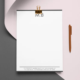 Modern Monogram Grått Gräns Company Mail Brevhuvud