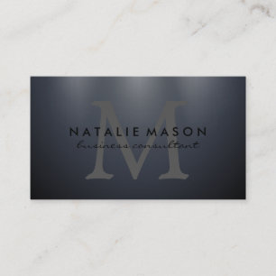 Modern monogram Grått Ljus Visitkort