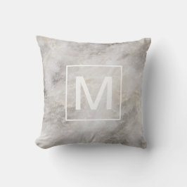 Modern Monogram Grått Marble Kudde