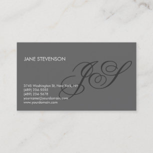 Modern Monogram Grått Professionell-Affärskort Visitkort