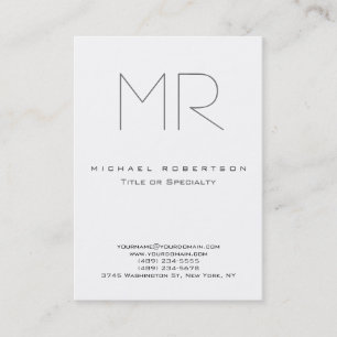 Modern monogram Grått White Clean Affärskort Visitkort