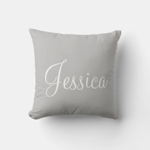 Modern Monogram Grått White Kudde